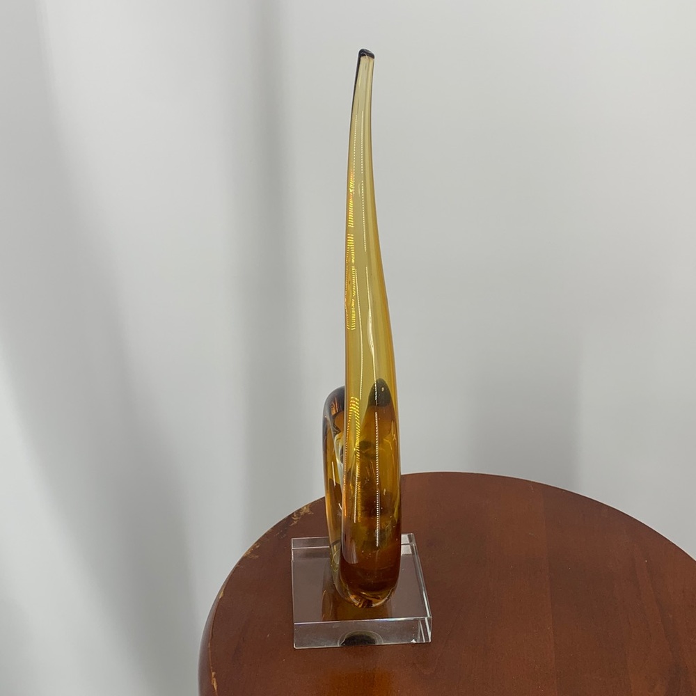 Love Knot Murano Style Hand Made Blown Abstract Art Sculpture Elegant Gold Glass - Picture 17 of 17